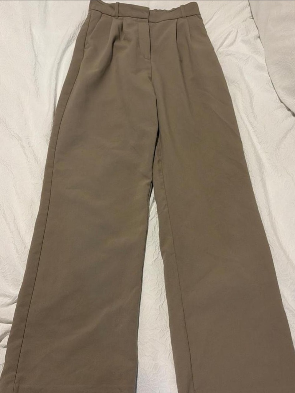 Abercrombie & Fitch Wide Leg Pants in Taupe Brown